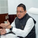 Dehradun, Aug 08 (ANI): Uttarakhand CM Pushkar Singh Dhami announces the DBT transfer of over Rs 146.32 crore as July pensions to 987,017 beneficiaries under the Social Welfare Department during a meeting with officials at the camp office, in Dehradun on Saturday. (@pushkardhami X/ANI Photo)